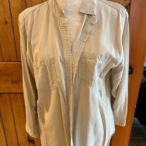 Grand & Greene Tan Lightweight Tencel Shirt Size XL Travel-Friendly
